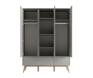 Armario de ropa con 3 puertas (colección Classy Gray)